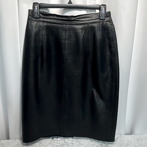 Evan Arpelli Vintage Black Leather pencil skirt size medium